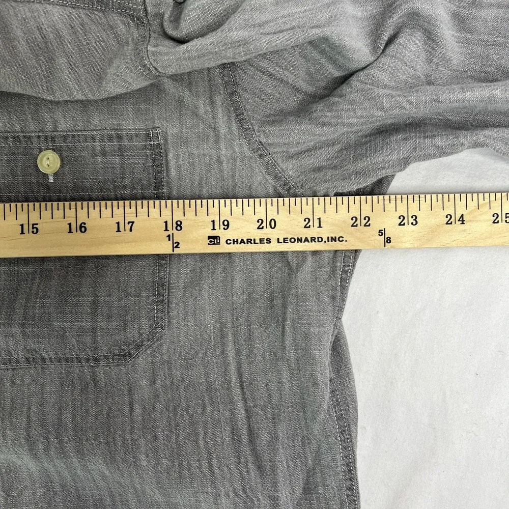 J.Crew Tailored Fit Men's Size XL Solid Gray Cotton Long Sleeve Casual Shirt‎